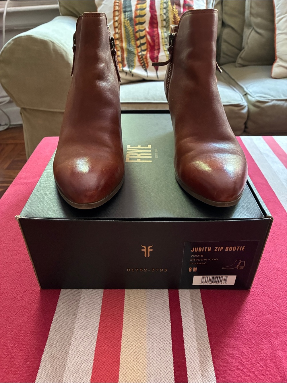 FRYE Judith Zip Bootie - Cognac - Size 8M - Picture 3 of 14